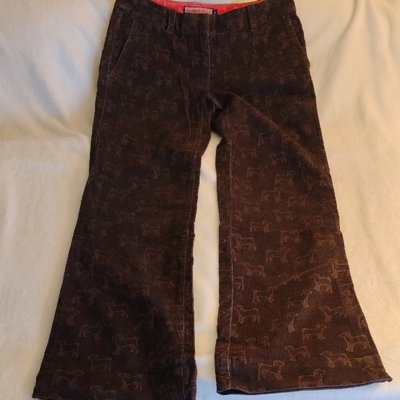 Vineyard Vines Pants - Vineyard Vines Brown Corduroy Pants Flare Dogs All Over Women's 0